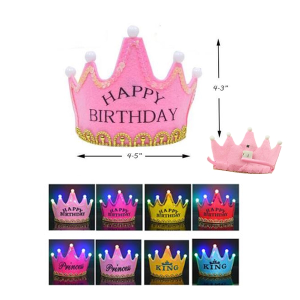 SUN1276 LED Birthday Party Crown Hats